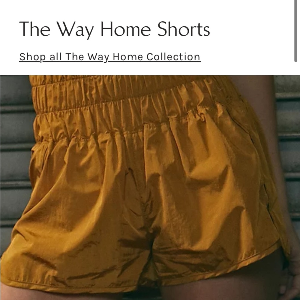 Free People Movement🪻 The Way Home Shorts 🧡🧡 In the color honey mallow